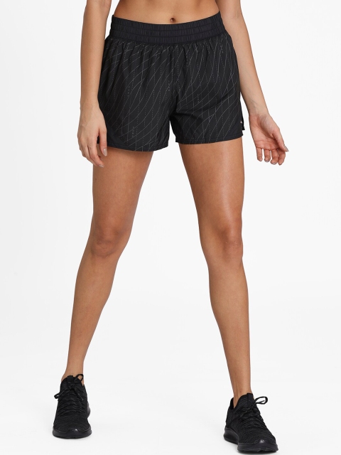 

Puma Women Black Printed Regular Fit Sports Shorts