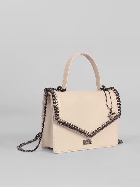 

COVER STORY Nude-Coloured Solid Leather Shoulder Bag