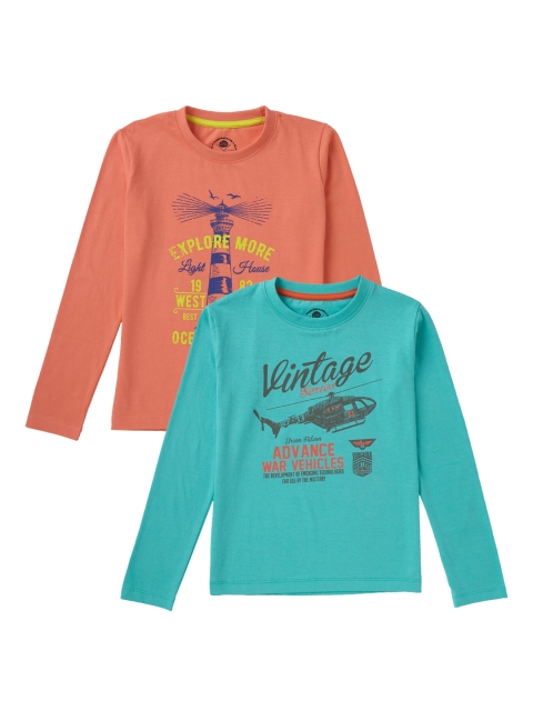 

Cub McPaws Boys Sea Green Printed Round Neck T-shirt