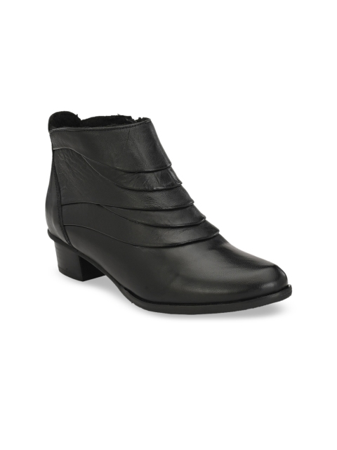 

Delize Women Black Solid Heeled Boots