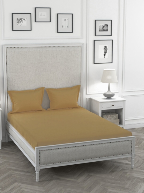 

Portico New York Beige Solid TC Cotton 210 TC 1 Bedsheet with 2 Pillow Covers