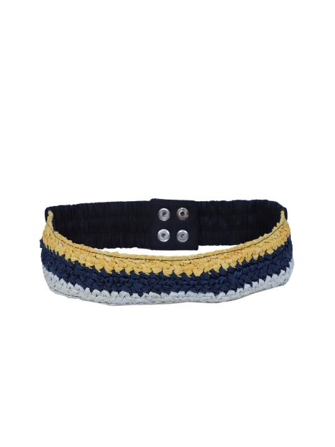 

Diwaah Women Blue & Yellow Woven Design Stretchable Belt
