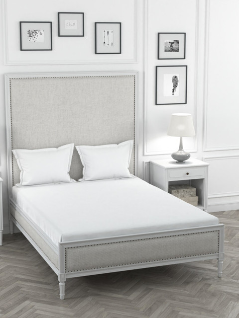 

Portico New York White Solid King Size Bed 210 TC Linen With 2 Pillow Covers