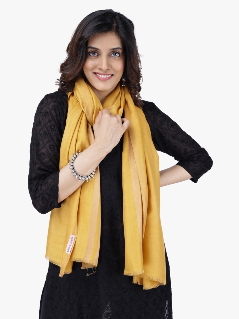 

Scarves & Glitters Women Mustard Solid Stole
