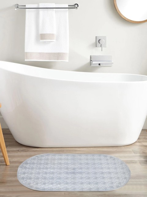 

Clasiko Transparent Textured Anti-Skid Bathroom Mat with Suction Cups