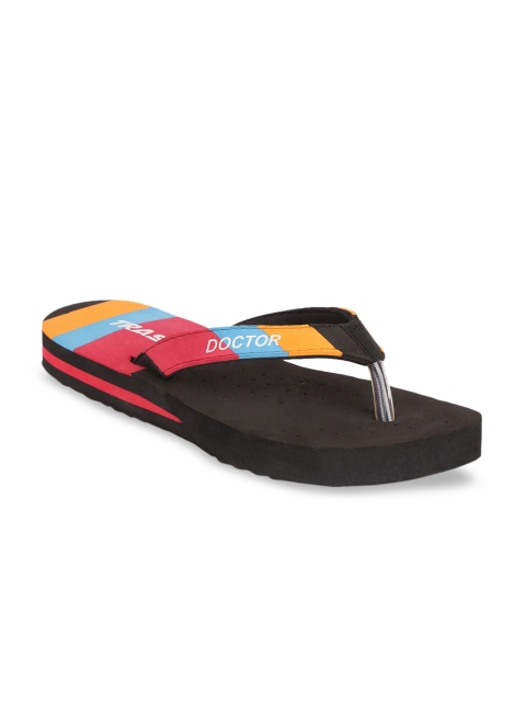 

TRASE Women Multicoloured Striped Thong Flip-Flops, Multi