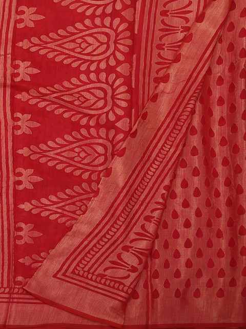 

Pothys Red Woven Design Poly Georgette Saree