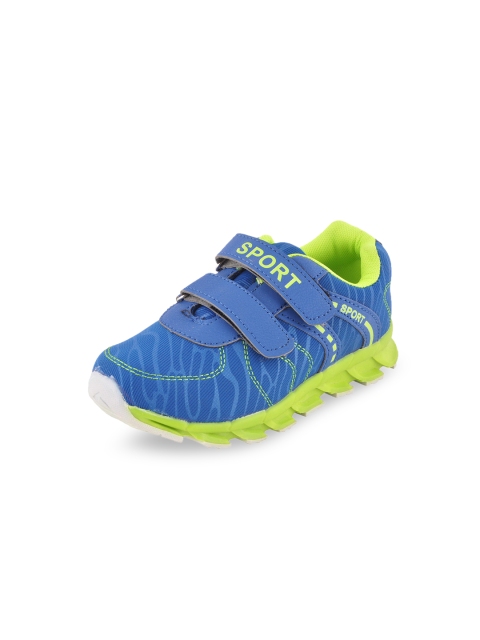 

Yellow Bee Boys Blue & Fluorescent Green Printed Sneakers