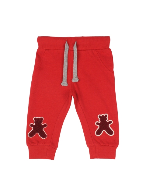 

FLENZA Boys Red Appliqued Slim-Fit Joggers