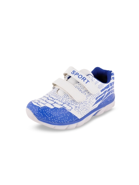 

Yellow Bee Boys White & Blue Printed Sneakers