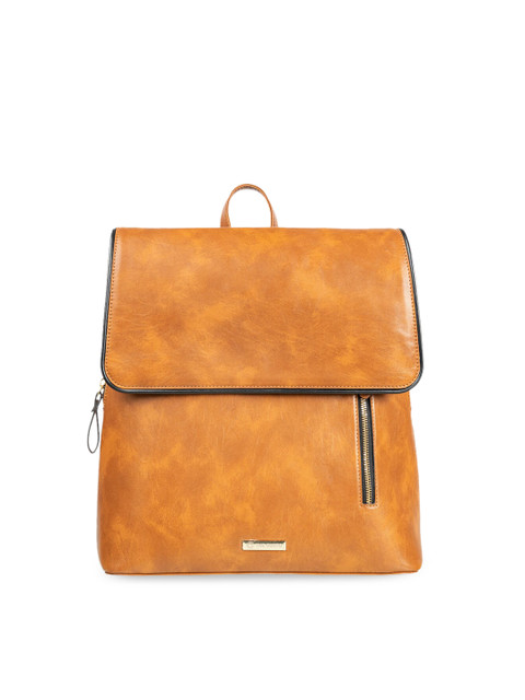 

THE GUSTO Unisex Tan Brown Solid Backpack