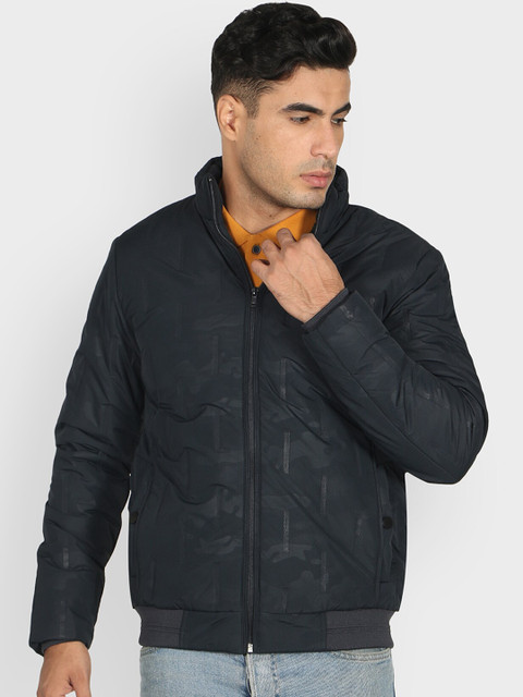 

Octave Men Navy Blue Camo Printed Bomber Jacket