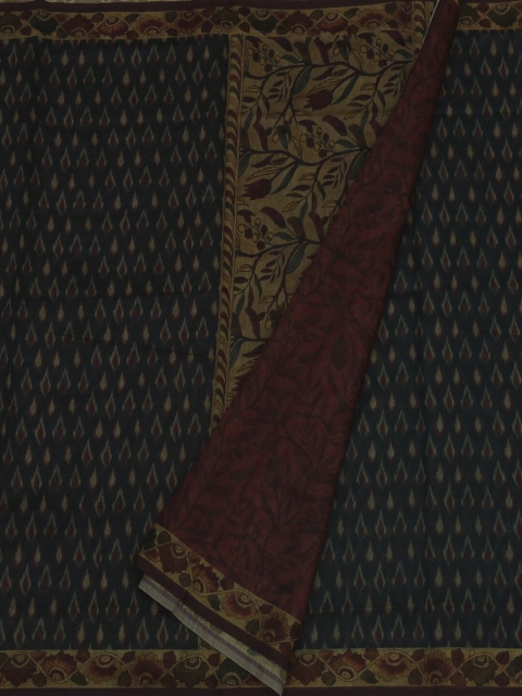 

Pothys Navy Blue & Brown Jute Silk Woven Design Saree