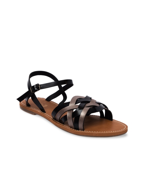 

Inc 5 Women Black Colourblocked Open Toe Flats