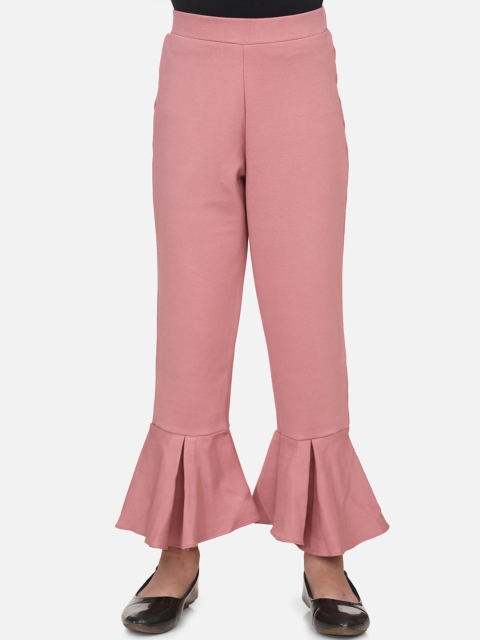 

AWW HUNNIE Girls Pink Flared Solid Bootcut Trousers