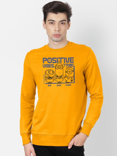 

Free Authority Minions Print Crew Neck Yellow Sweatshirt for Men