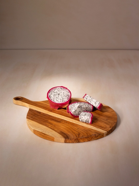 

ellementry Brown Teak Wooden Round Kitchen Chopping Board