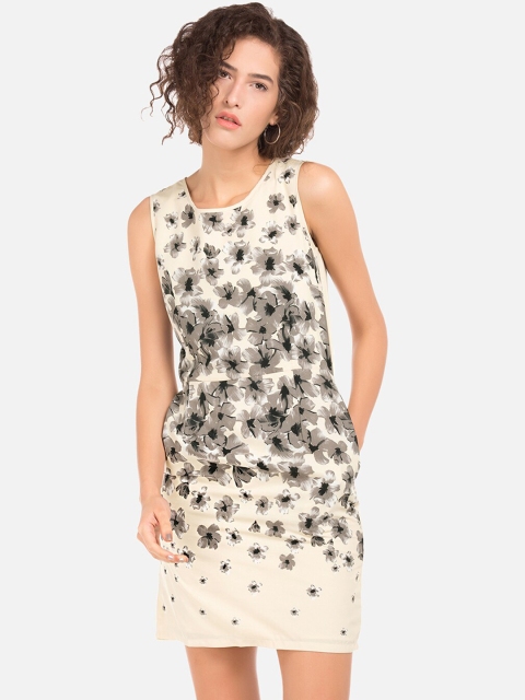 

Cherokee Women Beige Printed Sheath Dress