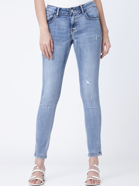 

Deal Jeans Women Blue Slim Fit Mid-Rise Mildly Distressed Jeans