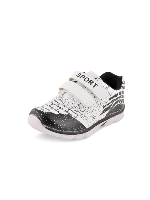 

Yellow Bee Boys White & Black Printed Sneakers