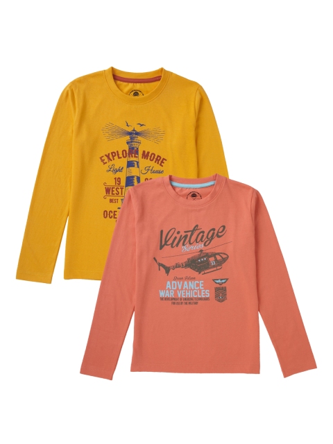 

Cub McPaws Boys Coral Printed Round Neck T-shirt
