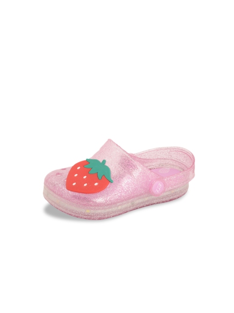 

Yellow Bee Girls Pink LED Clogs