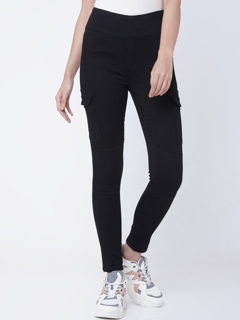 

Deal Jeans Women Black Regular Fit Solid Cargos