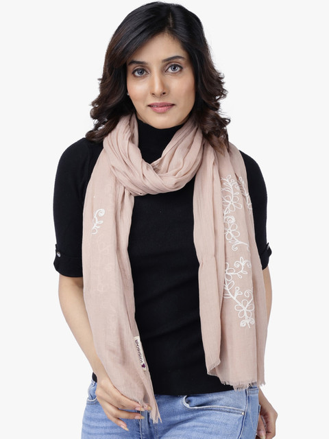 

Scarves & Glitters Women Beige Embroidered Stole