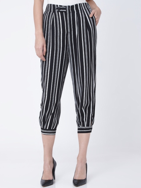 

Deal Jeans Women Black & White Striped Harem Pants