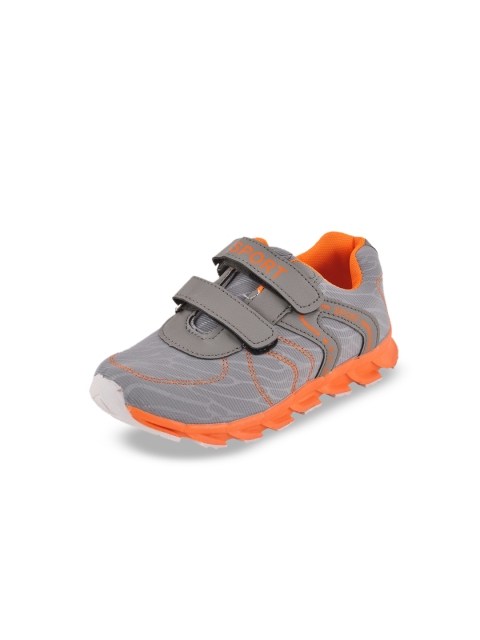 

Yellow Bee Boys Grey & Orange Printed Sneakers