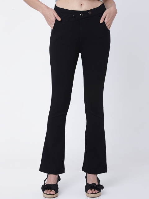 

Deal Jeans Women Black Loose Fit Solid Bootcut Trousers