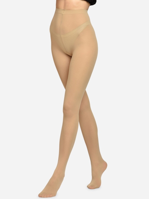 

ToniQ Women Nude-Coloured Solid Semi-Sheer Pantyhose Stockings