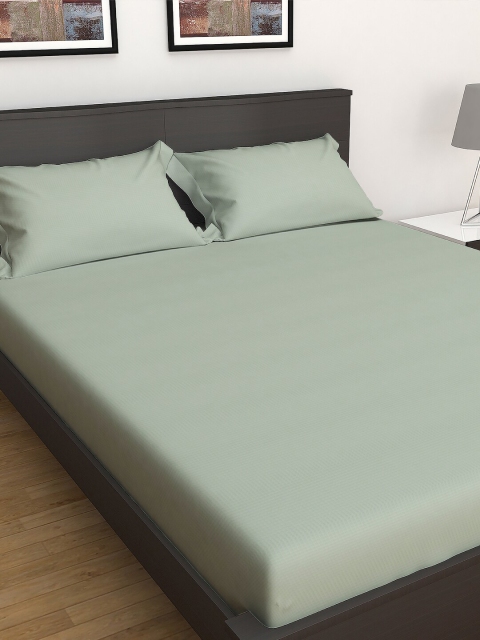 

GRES HOME Green Solid 250 TC Cotton 1 Extra Large Bedsheet with 2 Pillow Covers