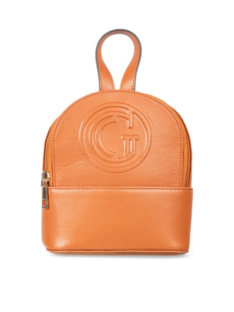 

THE GUSTO Women Tan Brown Textured Backpack