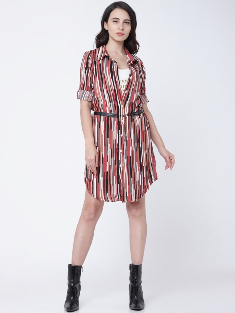 

Deal Jeans Women Multicoloured Striped Shirt Dress, Multi
