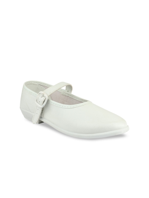

Rex Girls White Solid School Shoes