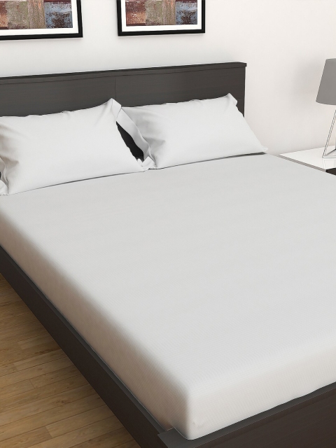 

GRES HOME White Solid 250 TC Cotton 1 King Bedsheet with 2 Pillow Covers