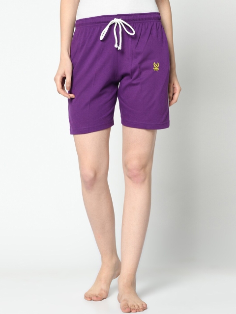 

VIMAL JONNEY Women Purple Solid Lounge Shorts