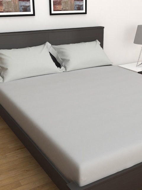 

GRES HOME Grey Solid 250 TC Cotton 1 Extra Large Bedsheet with 2 Pillow Covers
