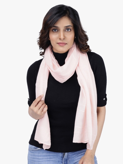

Scarves & Glitters Women Peach-Coloured Solid Stole