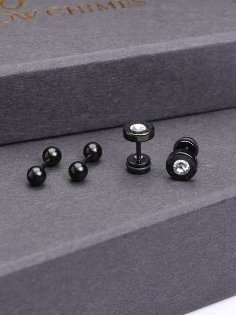 

Yellow Chimes Set Of 2 Black Quirky Studs