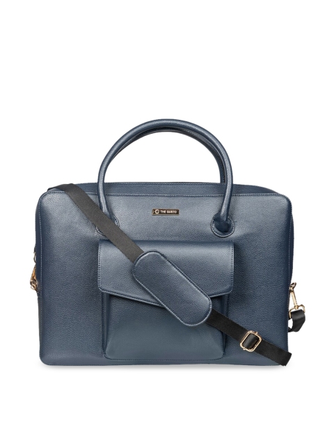 

THE GUSTO Unisex Navy Blue Solid Laptop Bag