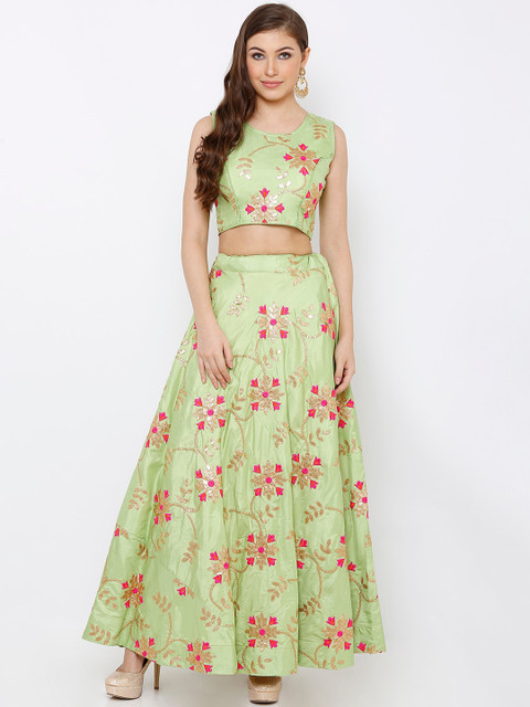 

SALWAR STUDIO Green Ready to Wear Lehenga with Blouse