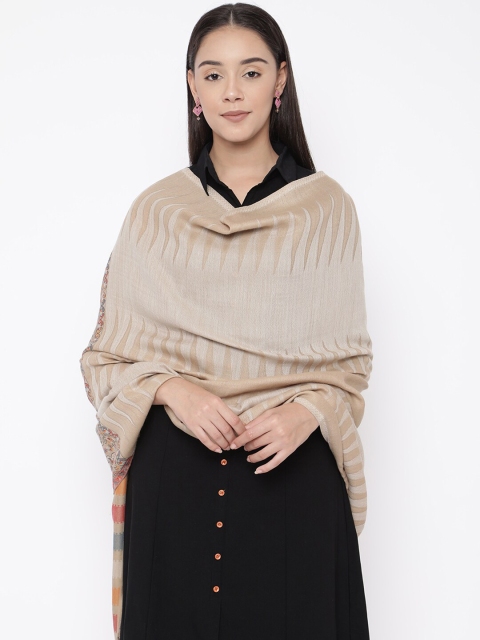 

Pashmoda Women Beige & Off-White Kashmiri Kaani Weave Shawl