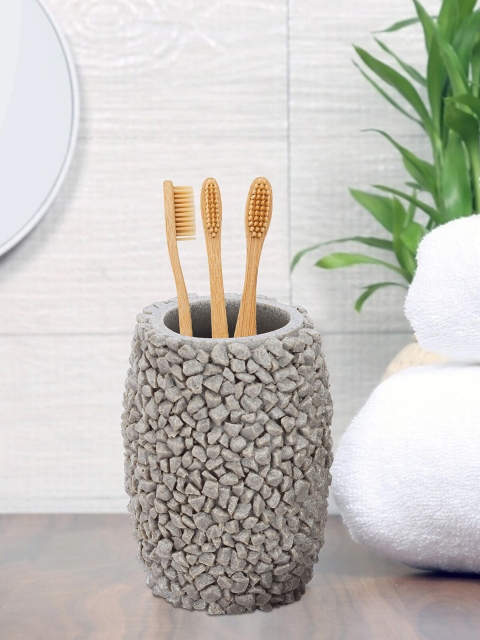 

OBSESSIONS Grey Textured Non-Slip Bottom Polyresin Tumbler