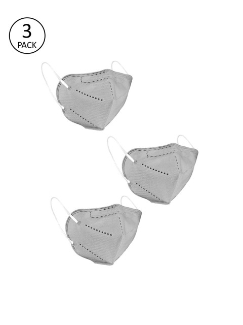 

OOMPH Unisex Pack of 3 5-Ply Reusable N95 Masks, Grey