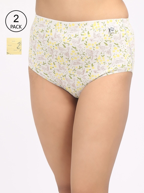 

Wear Equal Pack Of 2 Printed Briefs 001/BA/Cream-Yellow/AOP