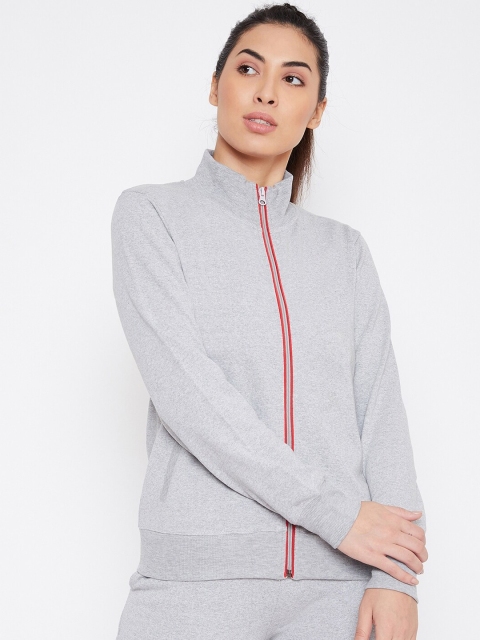 

PERFKT-U Women Grey Self Design Sweatshirt