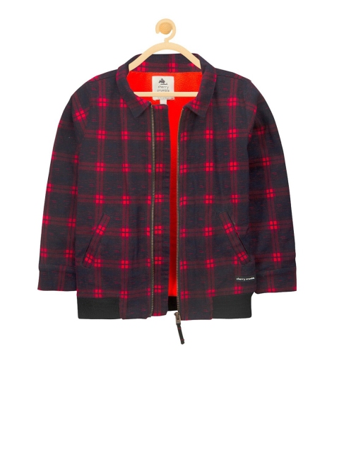 

Cherry Crumble Unisex Kids Red Checked Bomber