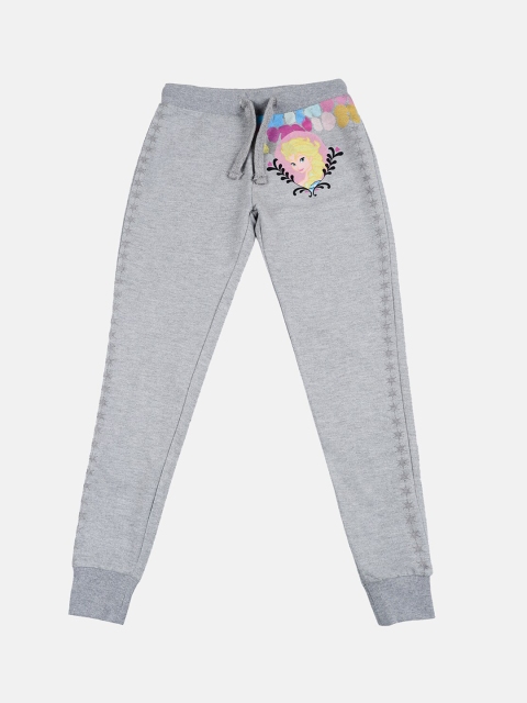 

Kids Ville Girls Grey-Melange Solid Straight-Fit Joggers